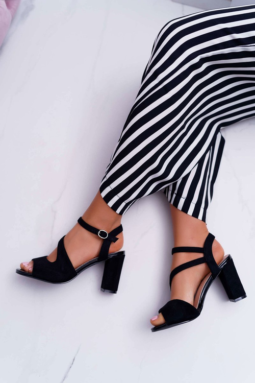 Women's Stiletto Sandals Sergio Leone SK868 Suede Black Mersi