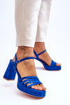 Women's Suede Platform Sandals Blue Verda