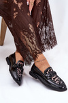 Leather Patent Moccasins With Mesh Black Vinceza 31931