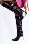 Leather Boots On A Stiletto Black Rissa
