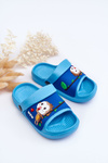 Light Children's Slides Sandals With Animal Motif Blue Rico 