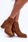 Suede Heeled Boots Brown Makeline
