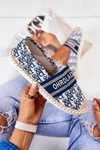 Espadryle Klasyczne Na Płaskiej Podeszwie Niebieskie Warm Time