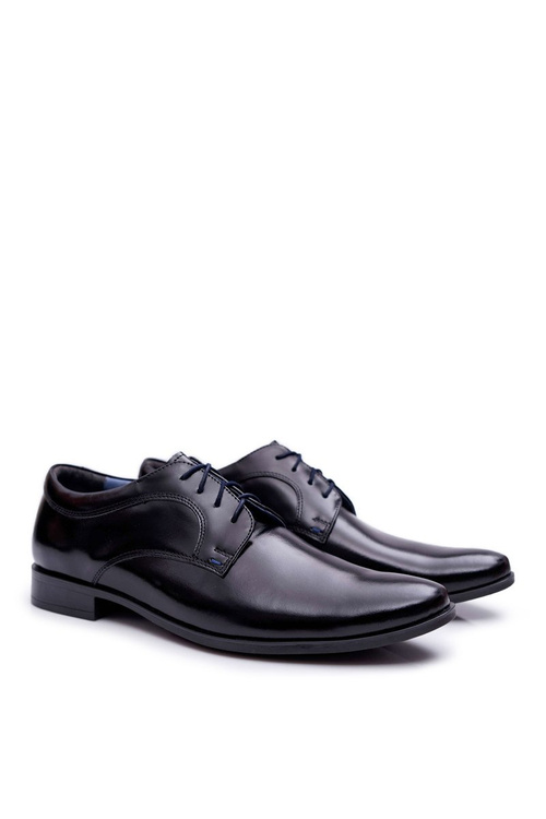Men's Bednarek Elegant Leather Shoes Lacquered Black Gaspare