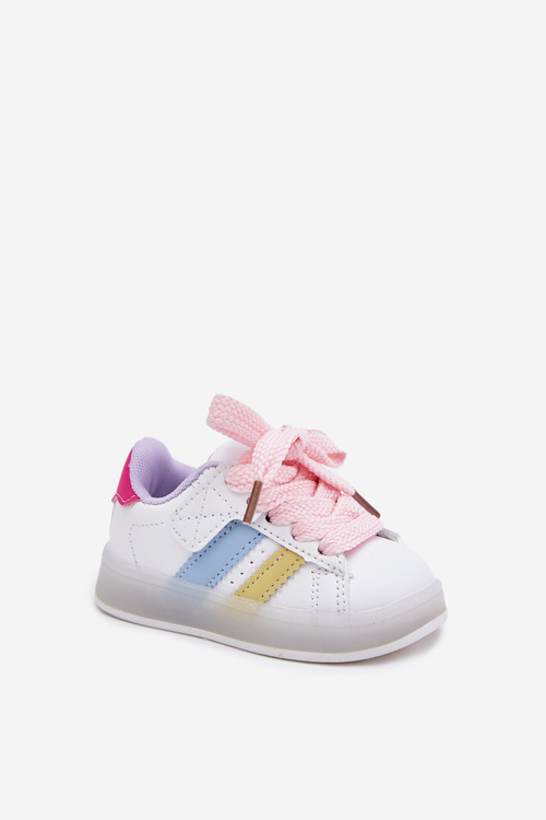 Sports Shoes Kids Sneakers With Light Up Sole White-Pink Arielle