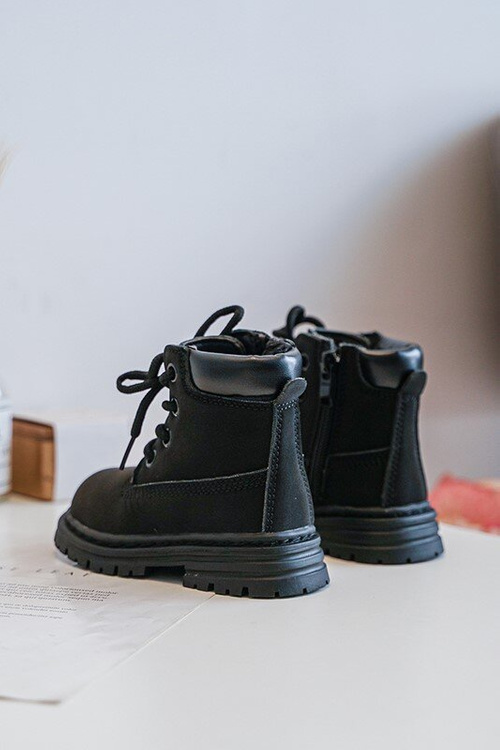 Children's Trapper Boots with Zip Black Bansi