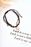 Women's Double Bracelet With Beads Black-Gold bear