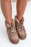 Suede Winter Boots Women With Thick Lacing D.Franklin DFSH375003 Taupe