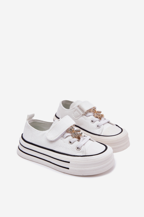 Girls Sneakers With Teddy Bear White Solena