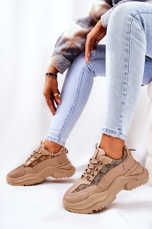 Sports Platform Shoes Beige Flynn