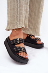 Women's Sandals With Buckles On Platform Black Nilatha