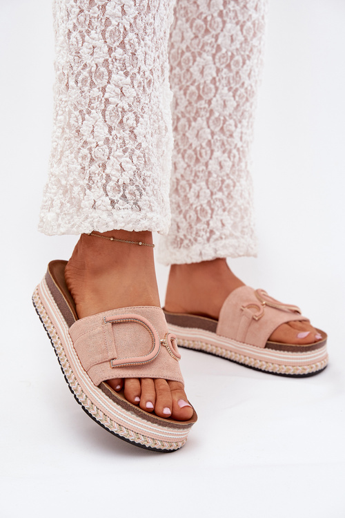 Women's Platform Sandals With Decoration Pink Daphira