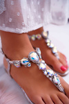 Women's Silver Sandals with Stones Tenese
