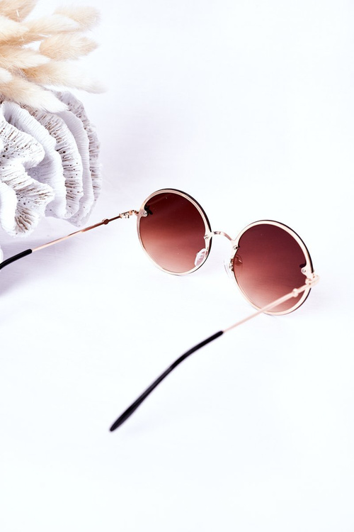 Gold Sunglasses With A Fly Brown Ombre