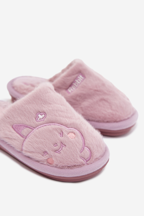 Kids slippers with purple fur Norene