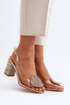 Transparent Sandals with Gold Stiletto Heels MR38-112