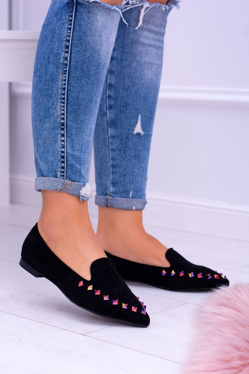 Lu Boo Black Iridescent Lords Jets Suede Spike