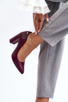 Leather Sandals On Heel Laura Messi 2624/228 Burgundy