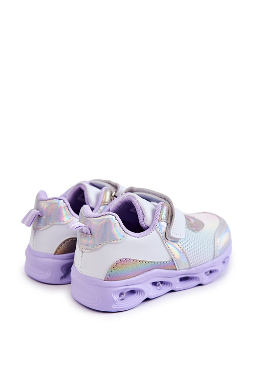 Children's Leather Sports Shoes White-Violet Loopsy