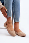 Beige Women's Suede Ballerina Flats Lasota
