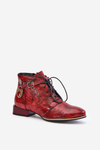 Women's Leather Patent Ankle Boots Maciejka Red 5743A-08