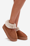 Women's Snow Boots On Platform With Fur Camel Calyra