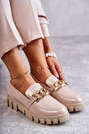 Lacquered Loafers On The Platform Beige Inger