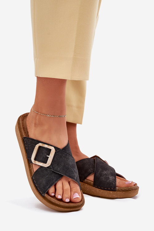 Women's sandals with buckle Inblu ED000025 Black