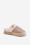 Women's Slippers With Fur And Decorative Heart Beige Otielo