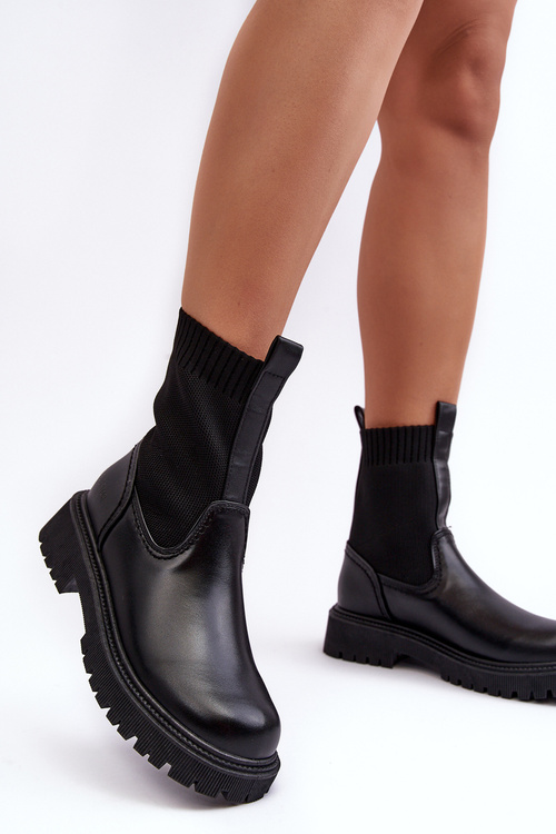 Flat Heel Boots Black Big Star MM2745432