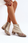 Ankle Boots with Braided Detail on Heel Maciejka 04937-22 Beige