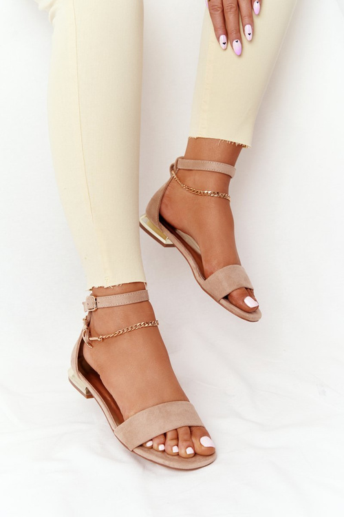 Sandals On Golden Heel Vinceza 21-17119 Beige