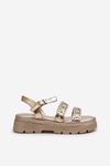 Women's Embellished Sandals Eco Leather Gold Arcida