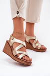 Wedge Sandals for Women Sergio Leone SK223 Gold