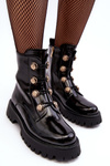 Women's Quilted Boots with Ornamental Buttons D&A MR870-51 Black