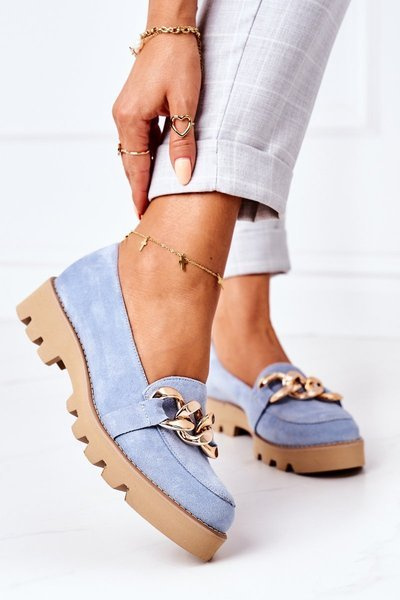 Suede Moccasins Lewski Shoes 3040 Light Blue
