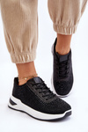 Sneakersy Damskie Cyrkonie Czarne Raiden