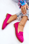Comfortable Suede Women's Loafers Fuchsia Lucca