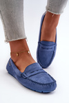Women's Loafers in Blue Eco Suede Rerceria