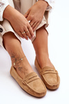 Mokasyny Damskie Zamsz Camel Lenvie FT245