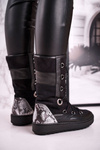 Snow Boots With Fur Suede Black Laura Messi 2054
