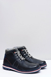 Navy Blue Men's Leather Warmed Teslo Boots