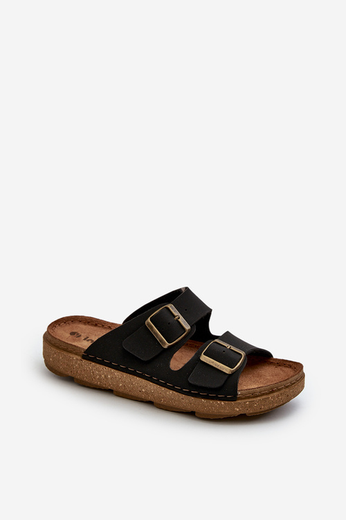 Light Comfortable Men's Flip-Flops with Buckles Inblu MT000016 Black