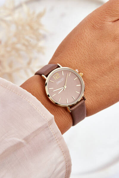 Watch On A Leather Strap Nickel Free ERNEST Brown