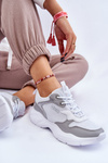 Sportowe Buty Damskie Lekkie Biało-Szare Big Star LL274375 