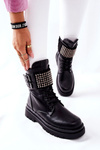 Women's Worker Boots With Studs Eveis