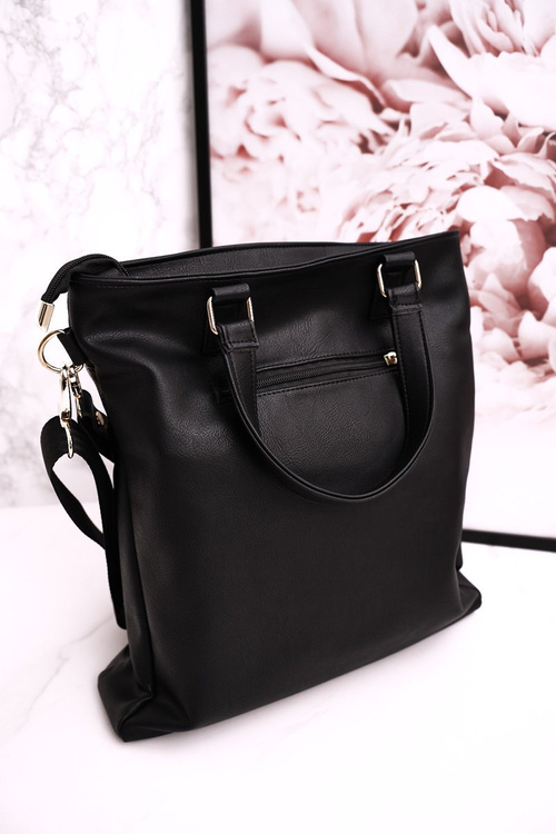 Shopper Bag With Detachable Straps LAURA BIAGGI Patent Black