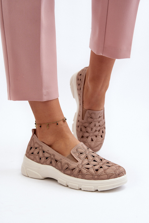 Półbuty Ażurowe Damskie Różowe Emilei 23PB02-5592