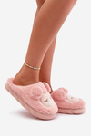 Kapcie Futrzane Damskie Ciepłe Różowe Jozelinetta