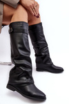 Women's Over-the-Knee Boots with Sheepskin Type Fleece Black Bellama
